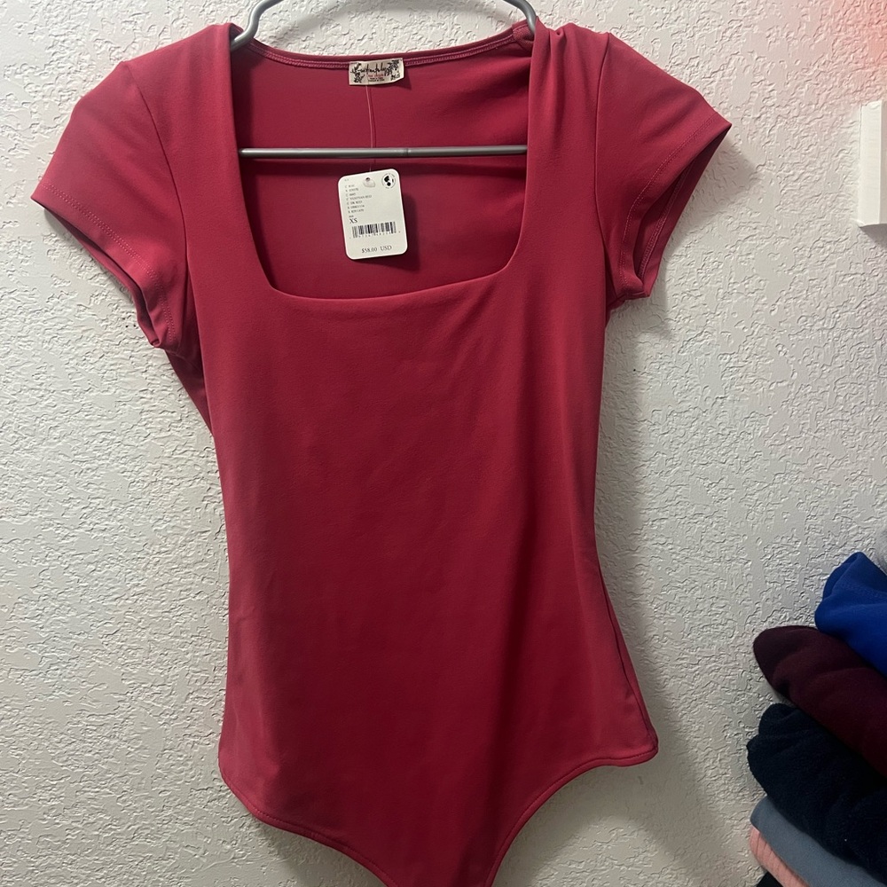 Free people Pink Bodysuit Top NWT